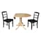 International Concepts 42 in. Dual Drop Leaf Table with 2  Ladder Back Dining Chairs - 3 Piece Dining Set K01-42DP-C46-2P - alternate 3
